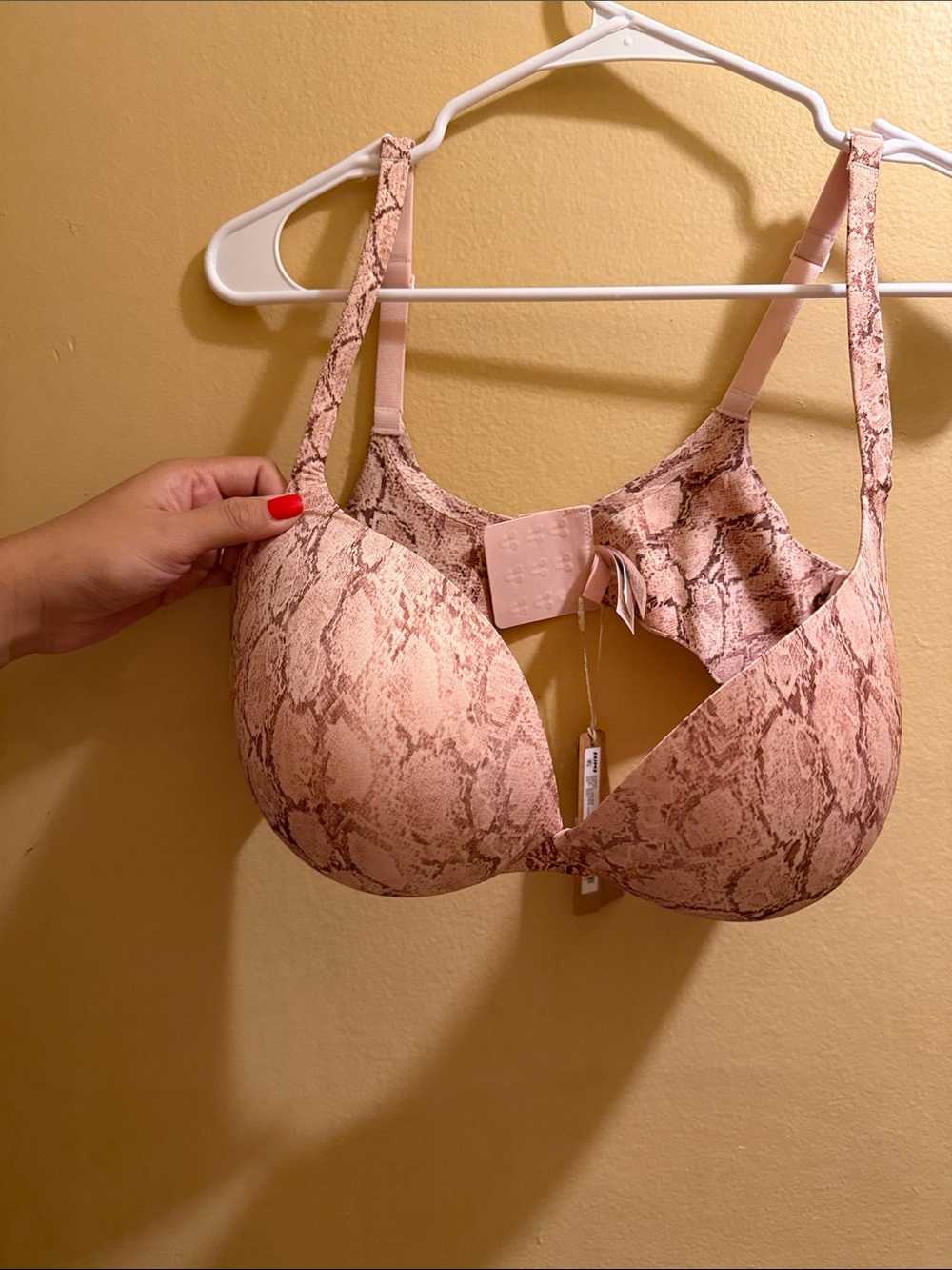 SKIMS Blush Snake-Print Push-Up Bra